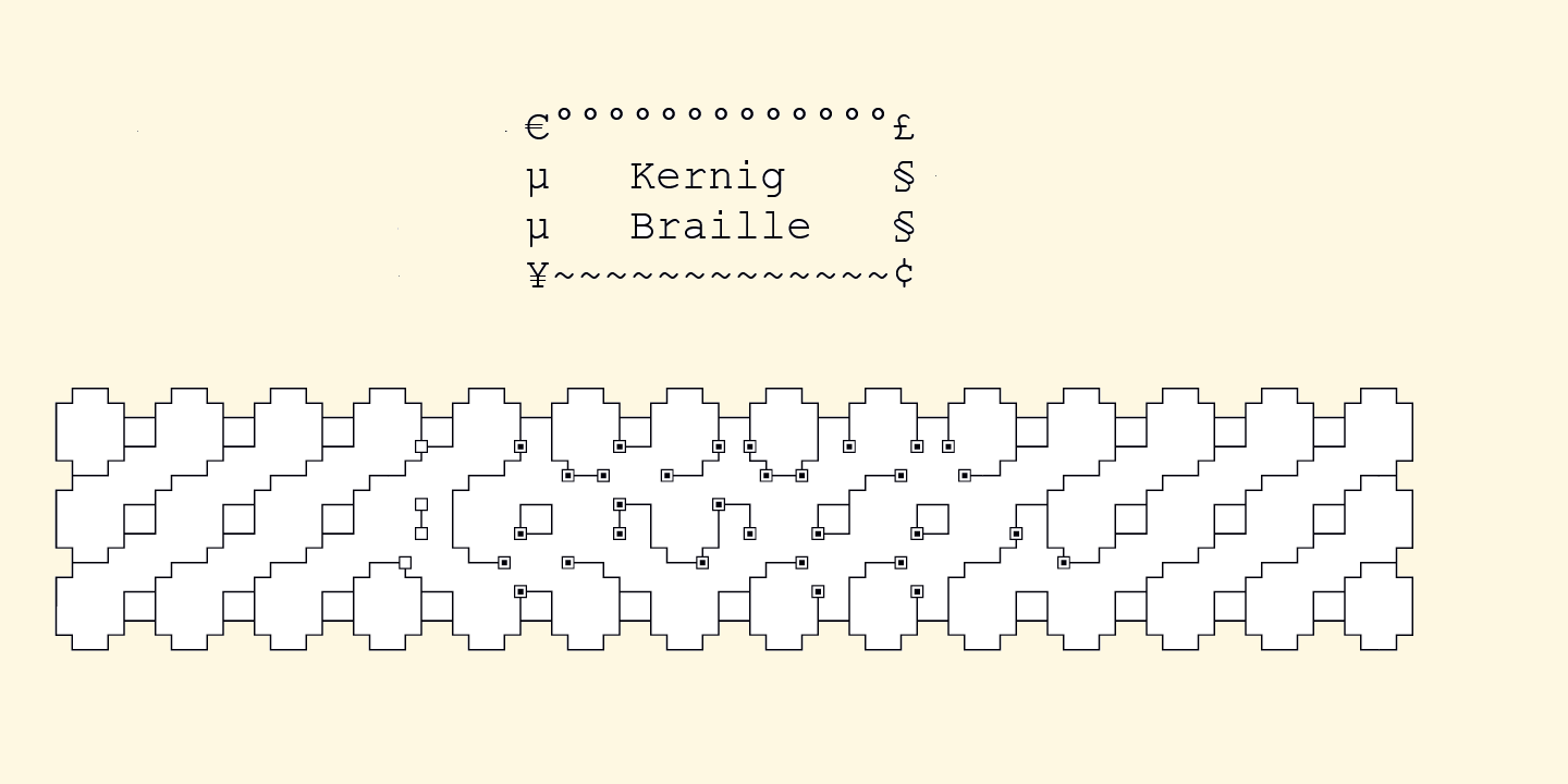 Пример шрифта Kernig Braille #1